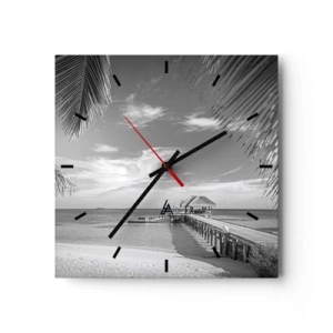 Wall clock - Clock on glass - Memory or a Dream? - 30x30 cm