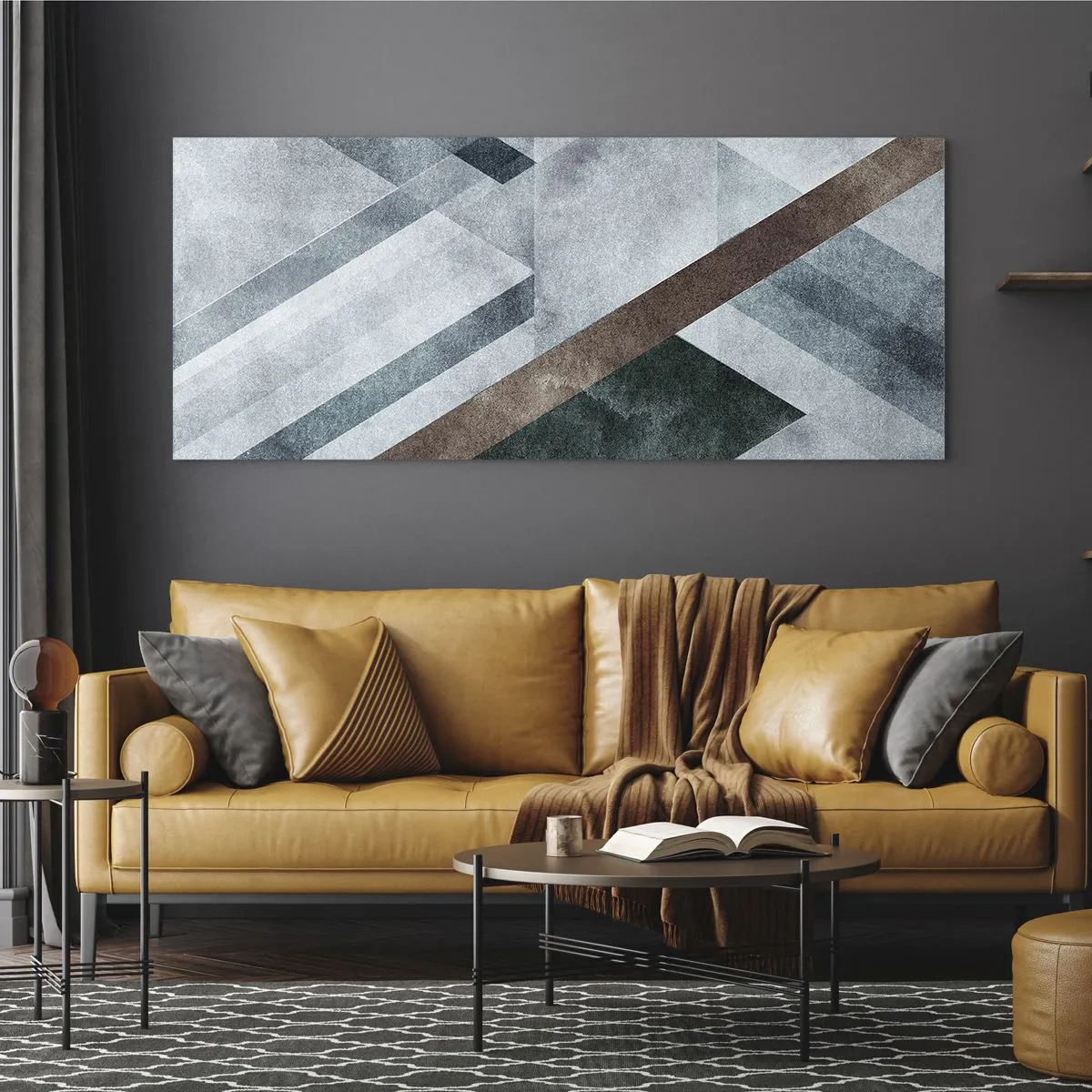 Glass picture - Refined Elegance of Geometry - 140x50 cm