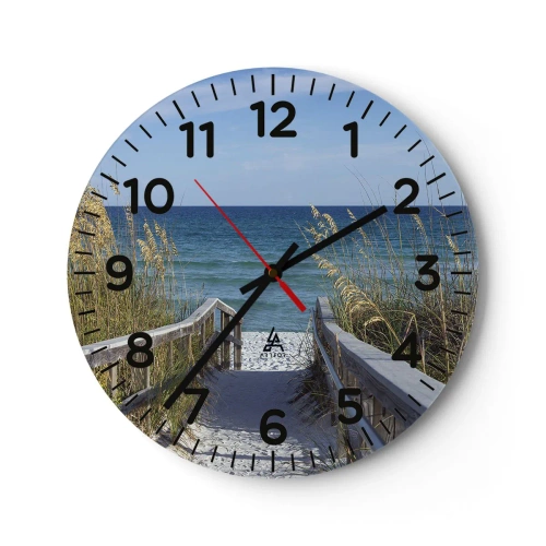 Wall clock - Clock on glass - In the Sun, out in the Wind - 30x30 cm