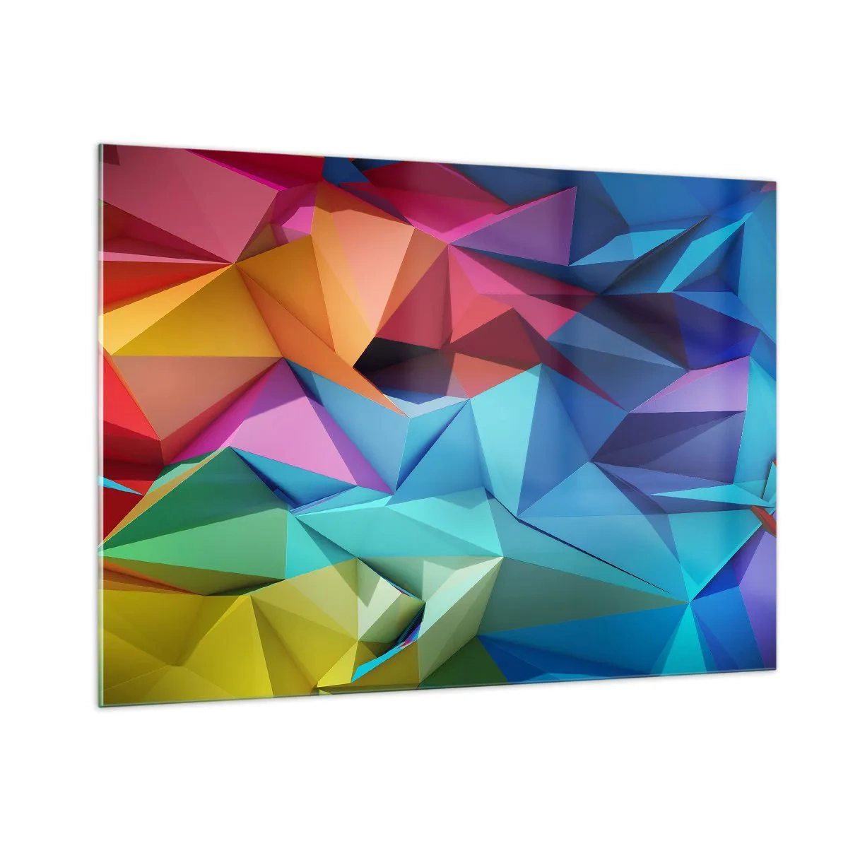 Glass picture - Rainbow Origami - 100x70 cm
