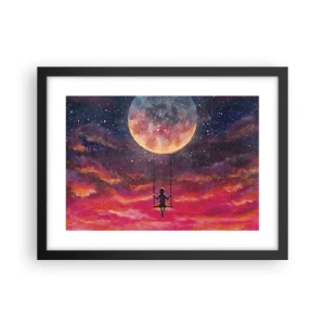Poster in black frame - Swinging in the Clouds - 40x30 cm