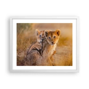 Poster in white frmae - Do Not Disturb! We Are Playing - 50x40 cm