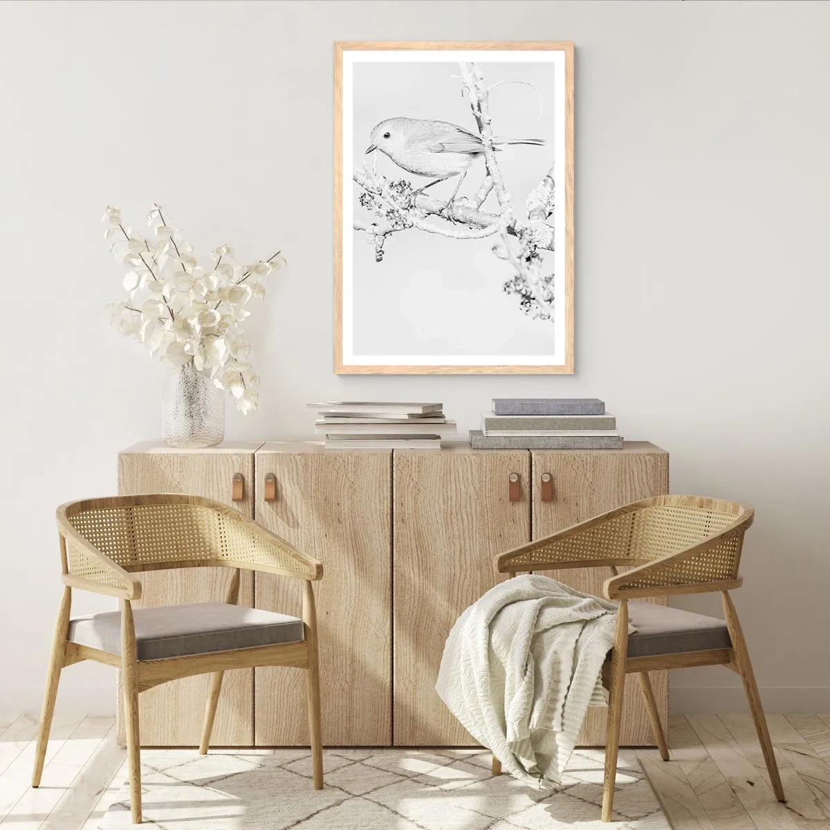Poster in light oak frame - Winter Morning - 40x50 cm