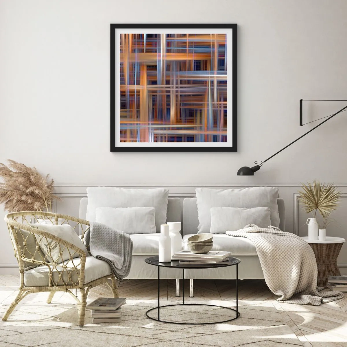 Poster in black frame - Light Woven - 60x60 cm