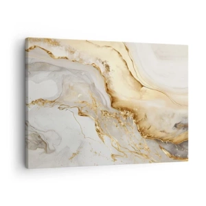 Canvas picture - Gold and marble abstract patterns on a light background - 70x50cm - Abstract: Beauty and Good - Modern wall decoration for the living room and bedroom ARTTOR