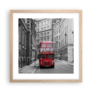 Poster in light oak frame - Routine Doesn't Have to Be Grey - 40x40 cm