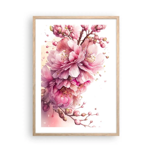 Poster in light oak frame - Land of Cherry Blossoms - 50x70 cm