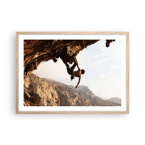 Poster in light oak frame - The Whole World on a Sharp Cliff - 70x50 cm