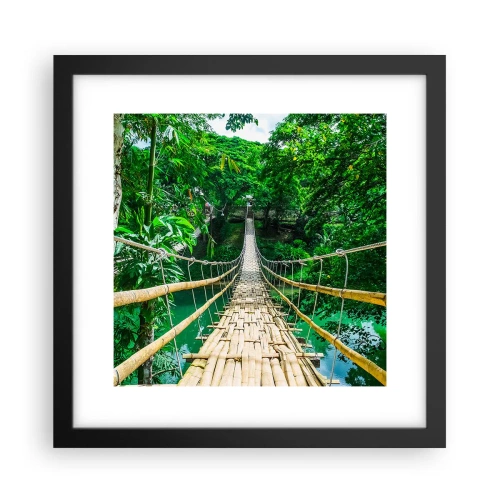Poster in black frame - Small Bridge over the Green - 30x30 cm