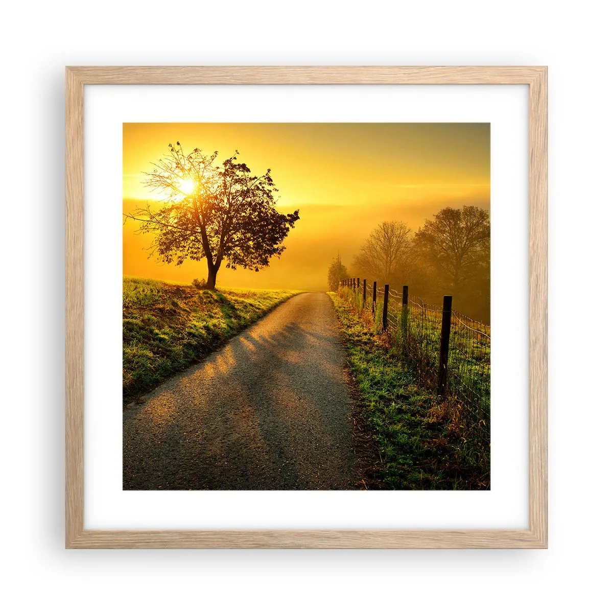 Poster in light oak frame - Honey Afternoon - 40x40 cm