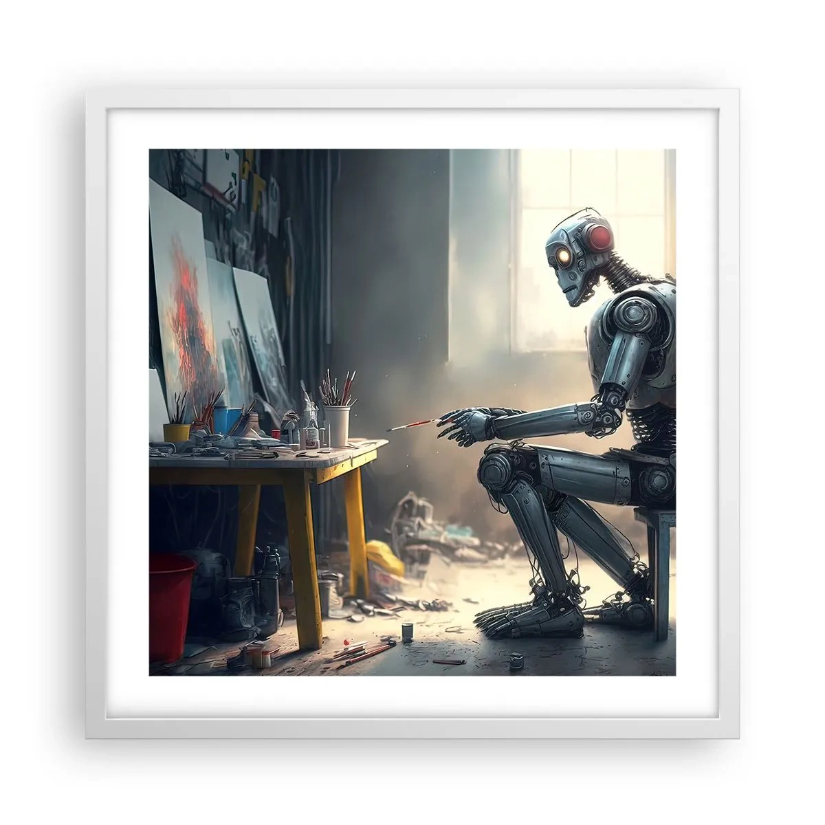 Poster in white frmae - Act of Creation - 50x50 cm