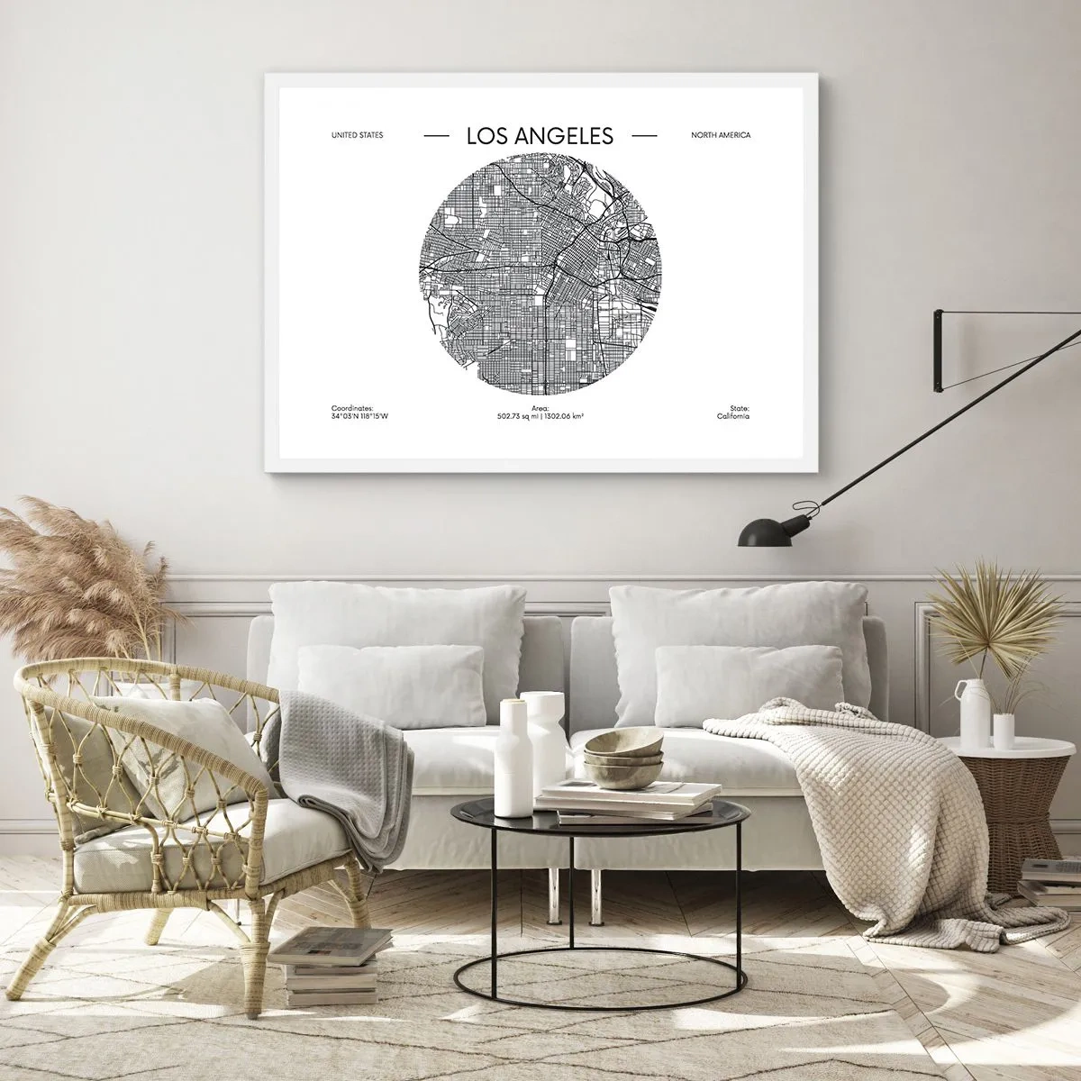 Poster in white frmae - Anatomy of Los Angeles - 50x40 cm