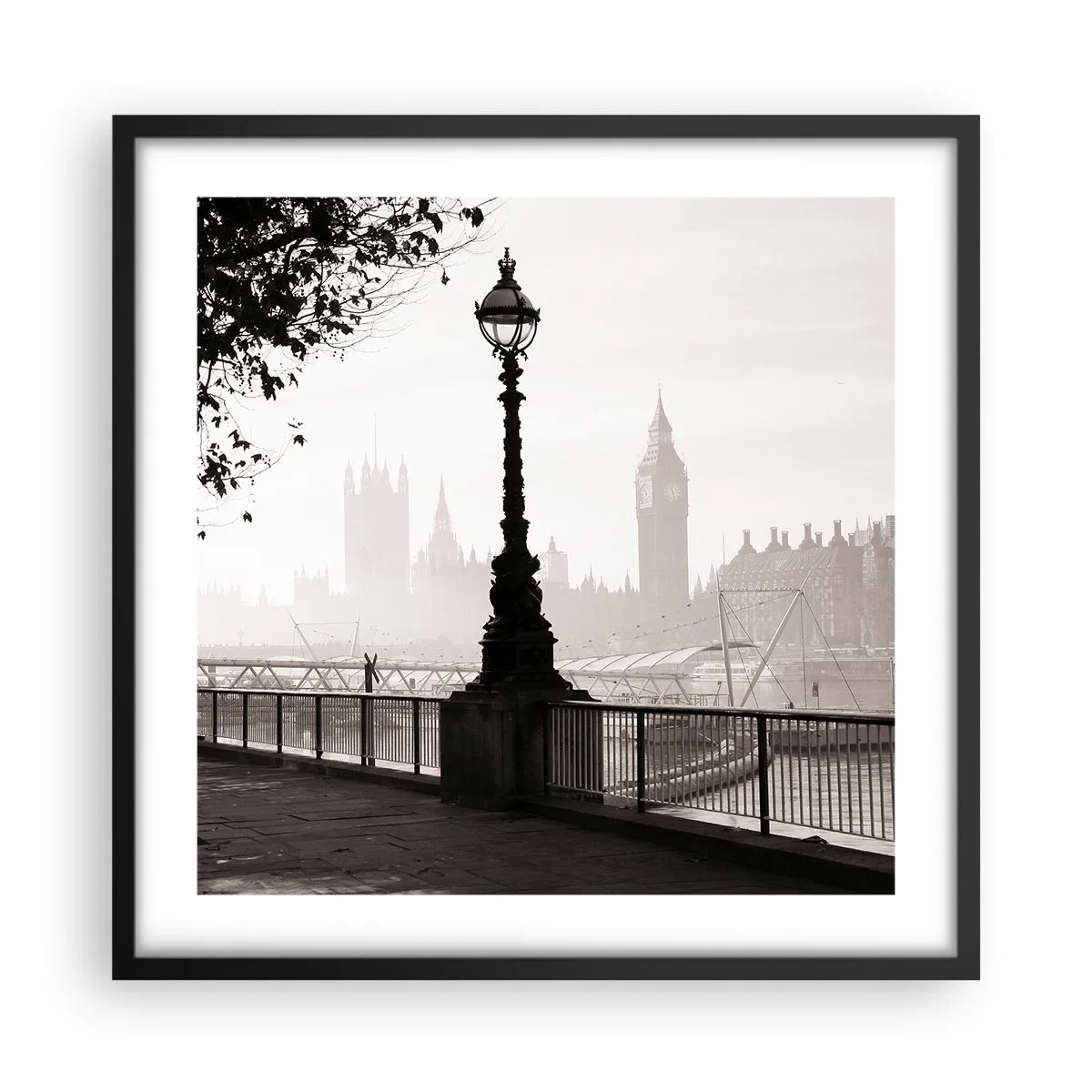 Poster in black frame - London Morning - 50x50 cm