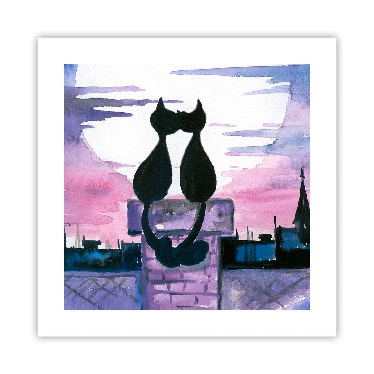 Poster - Rendezvous under the Moon - 40x40 cm