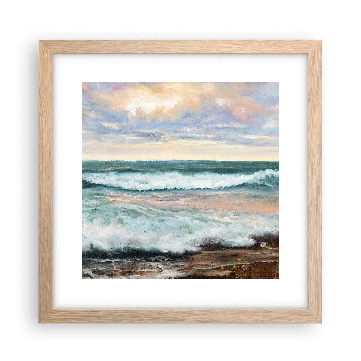 Poster in light oak frame - Here You Will Smooth Your Soul - 30x30 cm