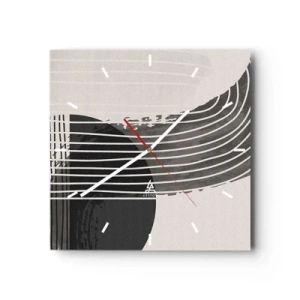 Wall clock - Clock on glass - There and Back - 40x40 cm