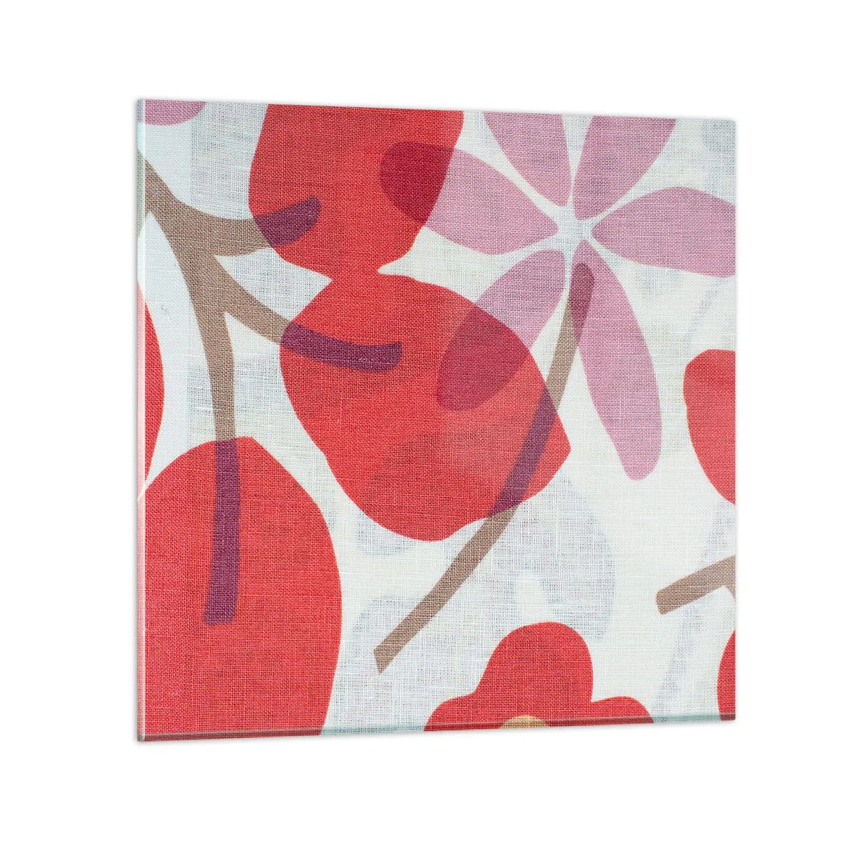 Glass picture - Flower Composition in Pink - 50x50 cm