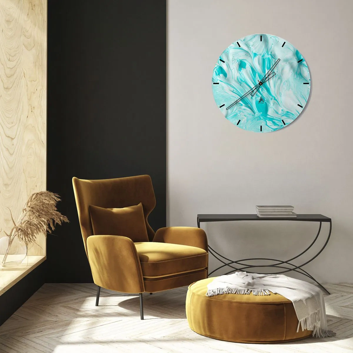 Wall clock - Clock on glass - Together Forever - 40x40 cm