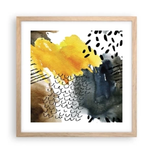 Poster in light oak frame - Meeting of Elements - 40x40 cm