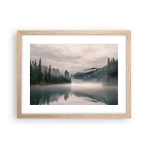 Poster in light oak frame - Musing in the Fog - 40x30 cm