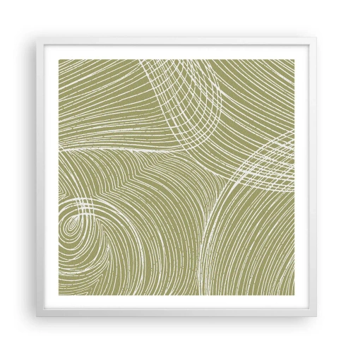 Poster in white frmae - Intricate Abstract in White - 60x60 cm