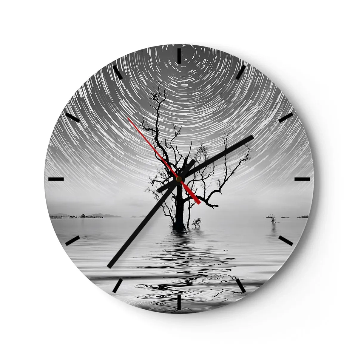 Wall clock - Clock on glass - Symphony of Nature - 40x40 cm