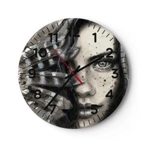 Wall clock - Clock on glass - Wild Beauty - 30x30 cm