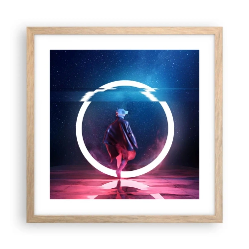 Poster in light oak frame - Between Worlds - 40x40 cm