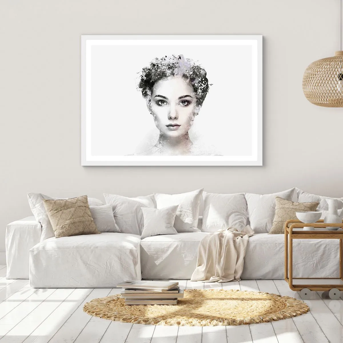 Poster in white frmae - Extremely Stylish Portrait - 50x40 cm