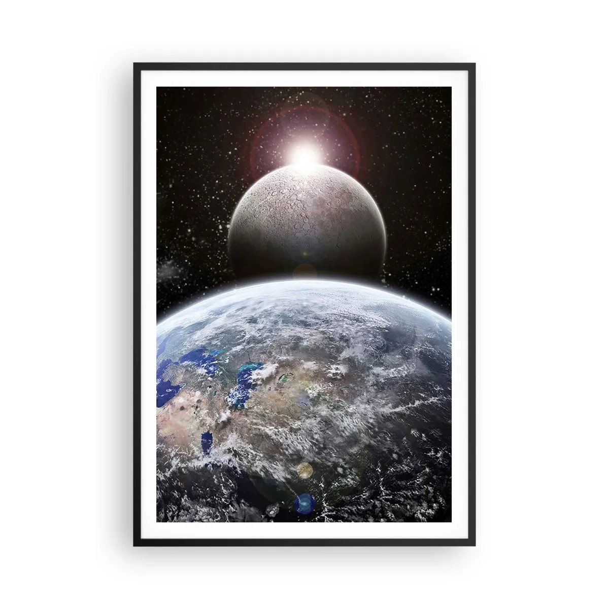 Poster in black frame - Space Landscape - Sunrise - 70x100 cm