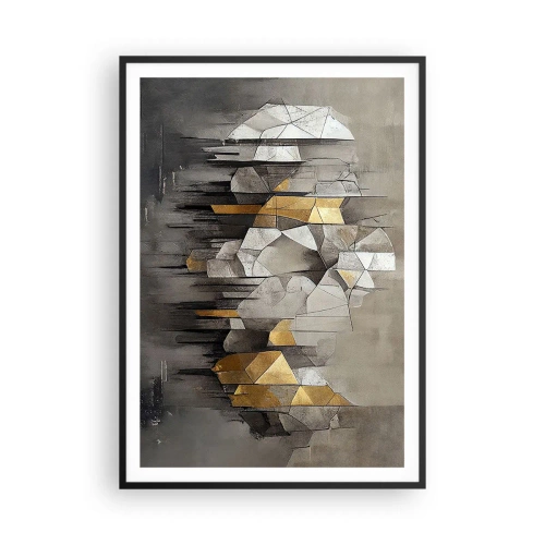 Poster in black frame - Composition of Ice and Light - 70x100 cm