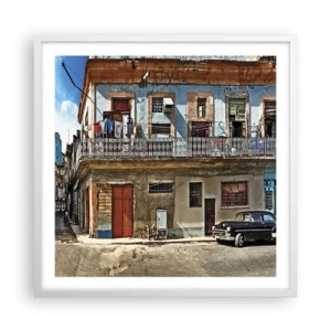 Poster in white frmae - Havana Style - 60x60 cm