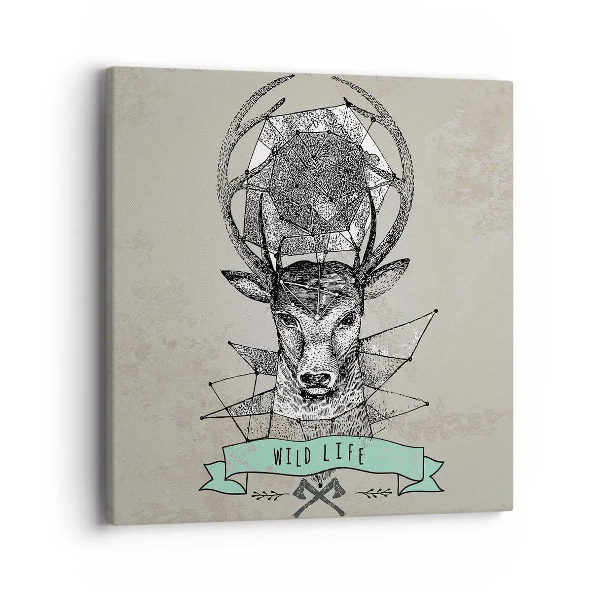 Canvas picture - Vision of St Hubert - 40x40 cm