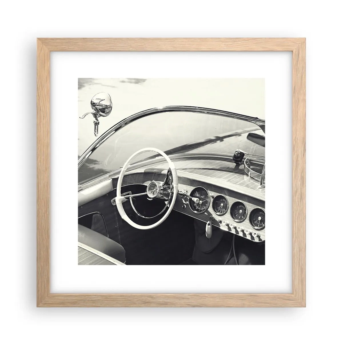 Poster in light oak frame - Weather for the Rich - 30x30 cm