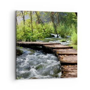 Canvas picture - By the Foamy Cascade - 70x70 cm