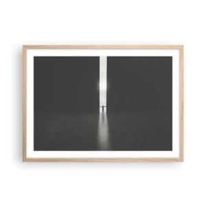 Poster in light oak frame - Step to Bright Future - 70x50 cm