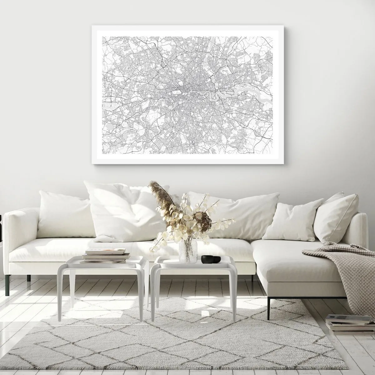 Poster in white frmae - Map of London Maze - 91x61 cm