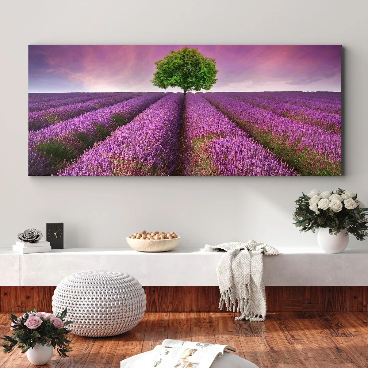 Canvas picture - In the Fields of Lavender - 100x40 cm