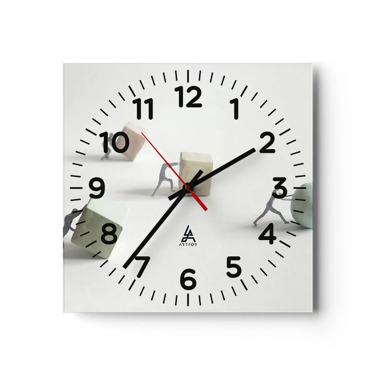 Wall clock - Clock on glass - That's Life - 30x30 cm