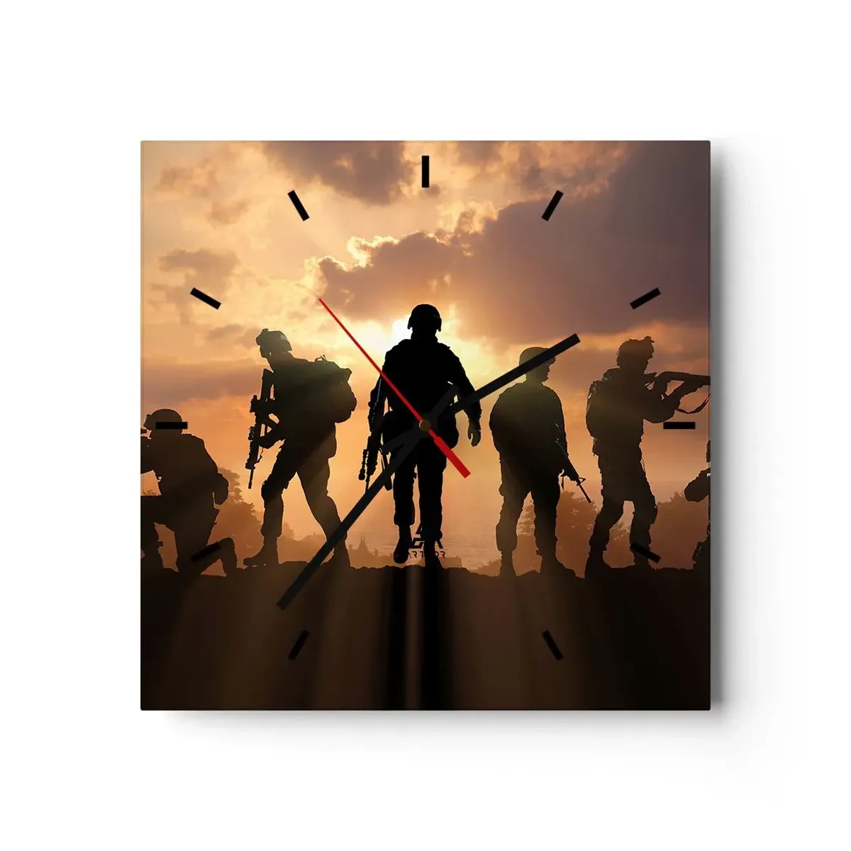 Wall clock - Clock on glass - Brothers In Arms - 30x30 cm