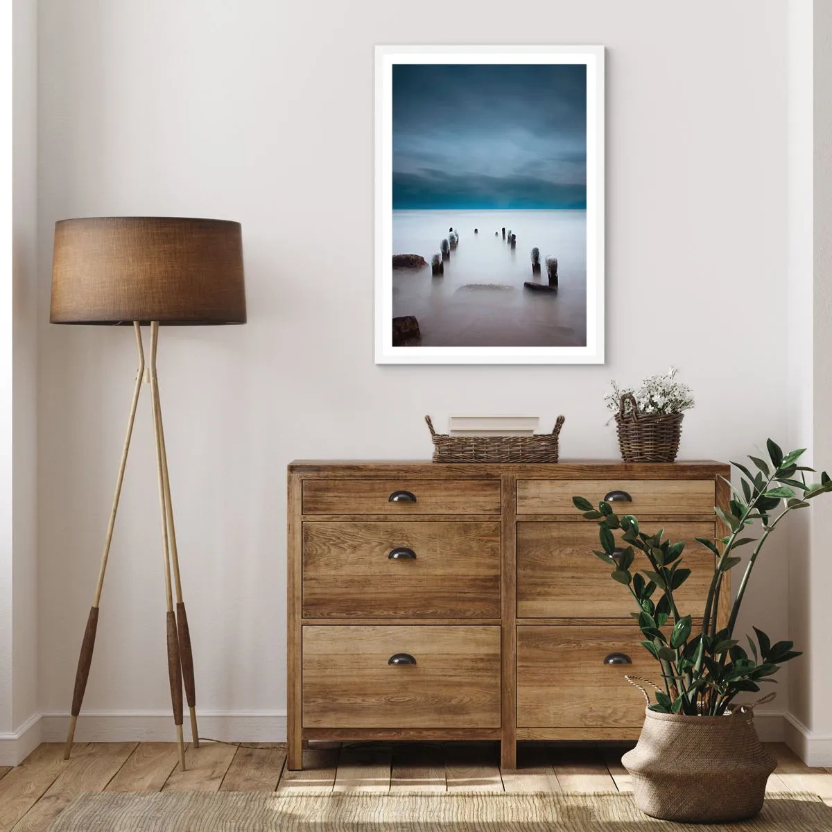 Poster in white frmae - Pensive Lake - 40x50 cm