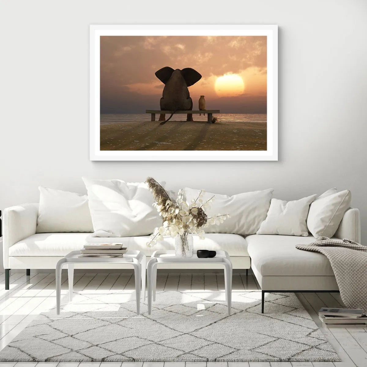 Poster in white frmae - It Feels Good to Be Quiet Together - 100x70 cm