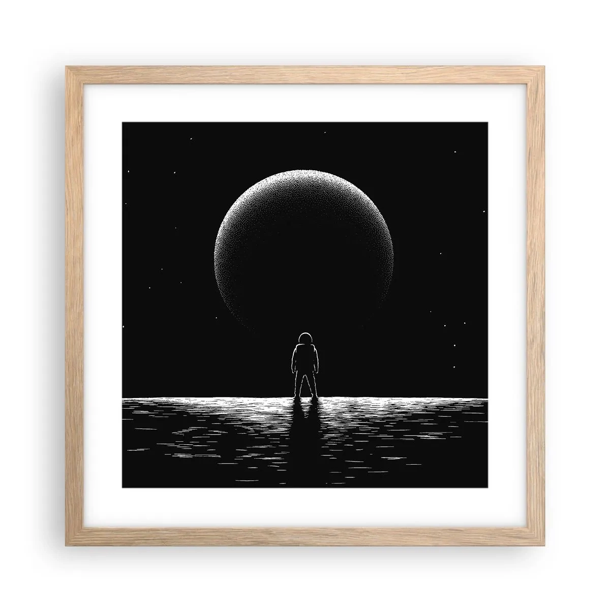 Poster in light oak frame - Face to Face - 40x40 cm