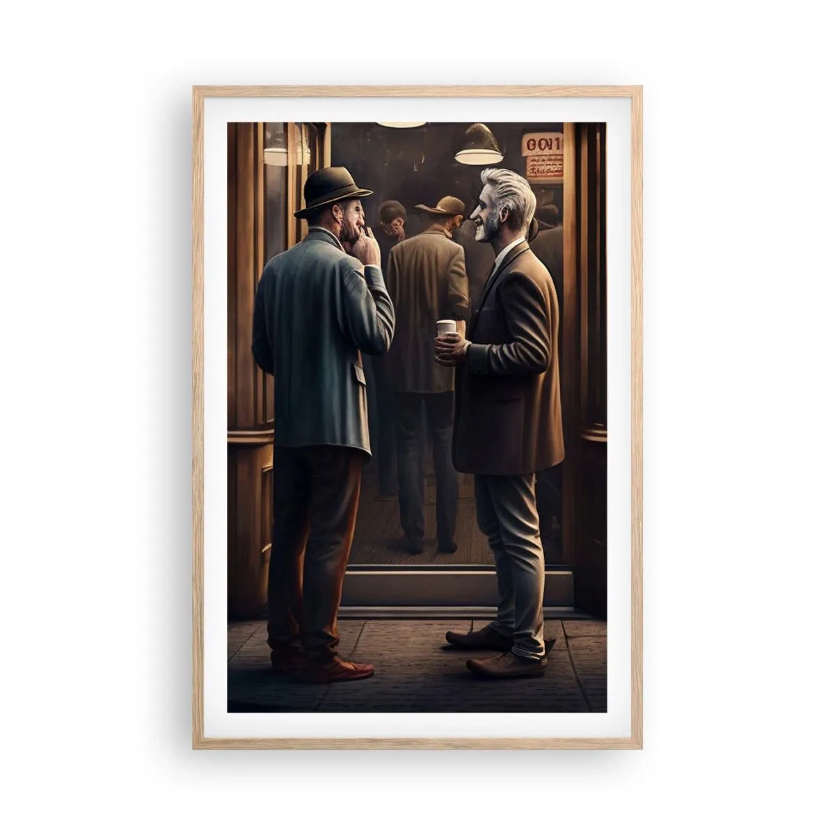 Poster in light oak frame - Good Time of the Day - 61x91 cm