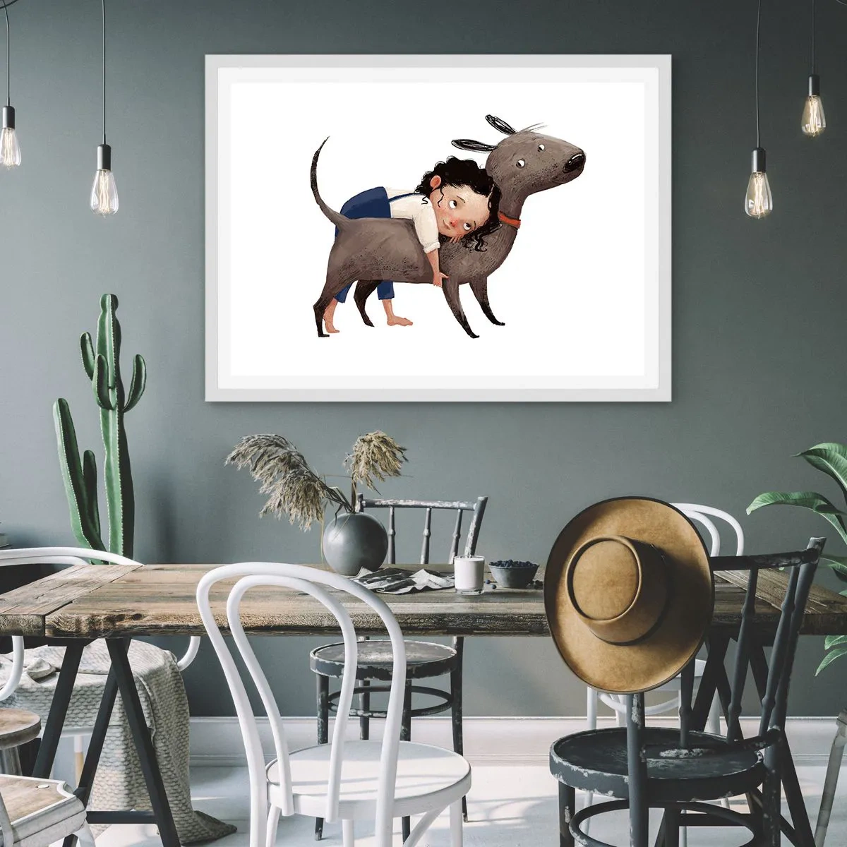 Poster in white frmae - Best Friends - 50x40 cm