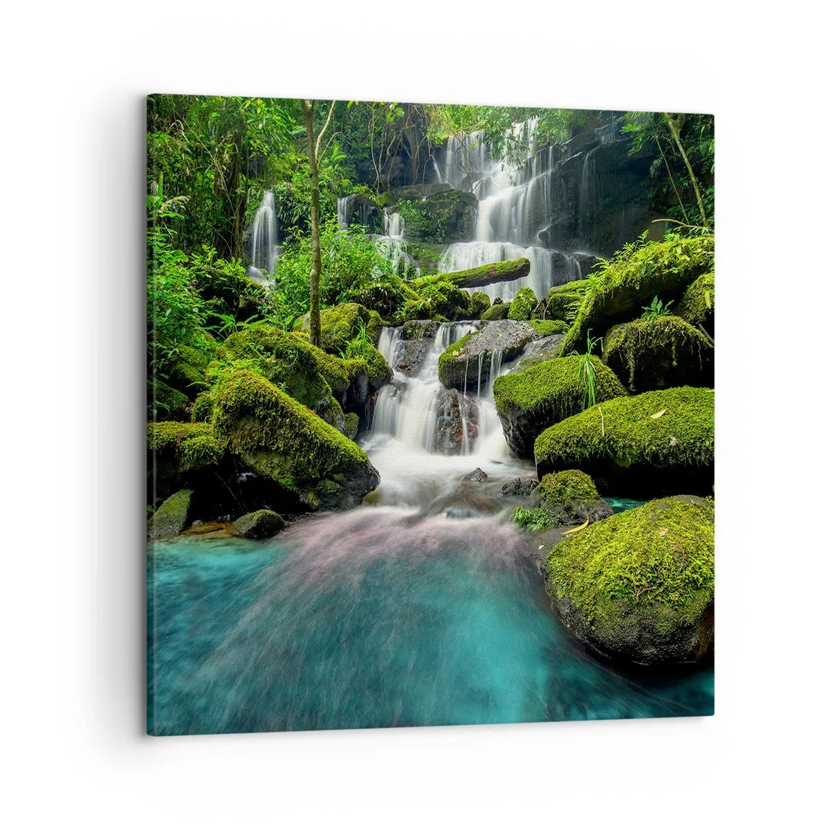 Canvas picture - Turquoise, Sapphire and Silver - 50x50 cm