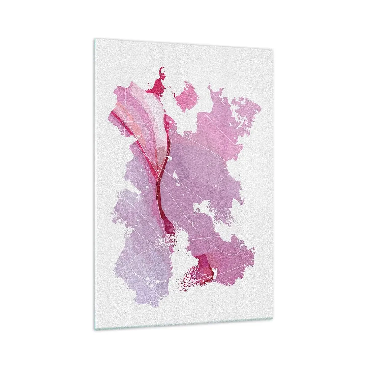 Glass picture - Map of a Pink World - 70x100 cm