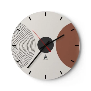 Wall clock - Clock on glass - In the Centre of Attention - 40x40 cm