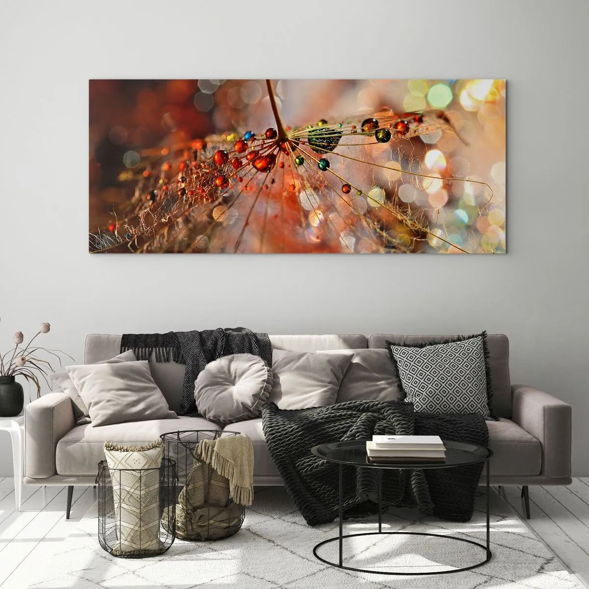 Glass picture - Strung on a Spider's Web - 100x40 cm