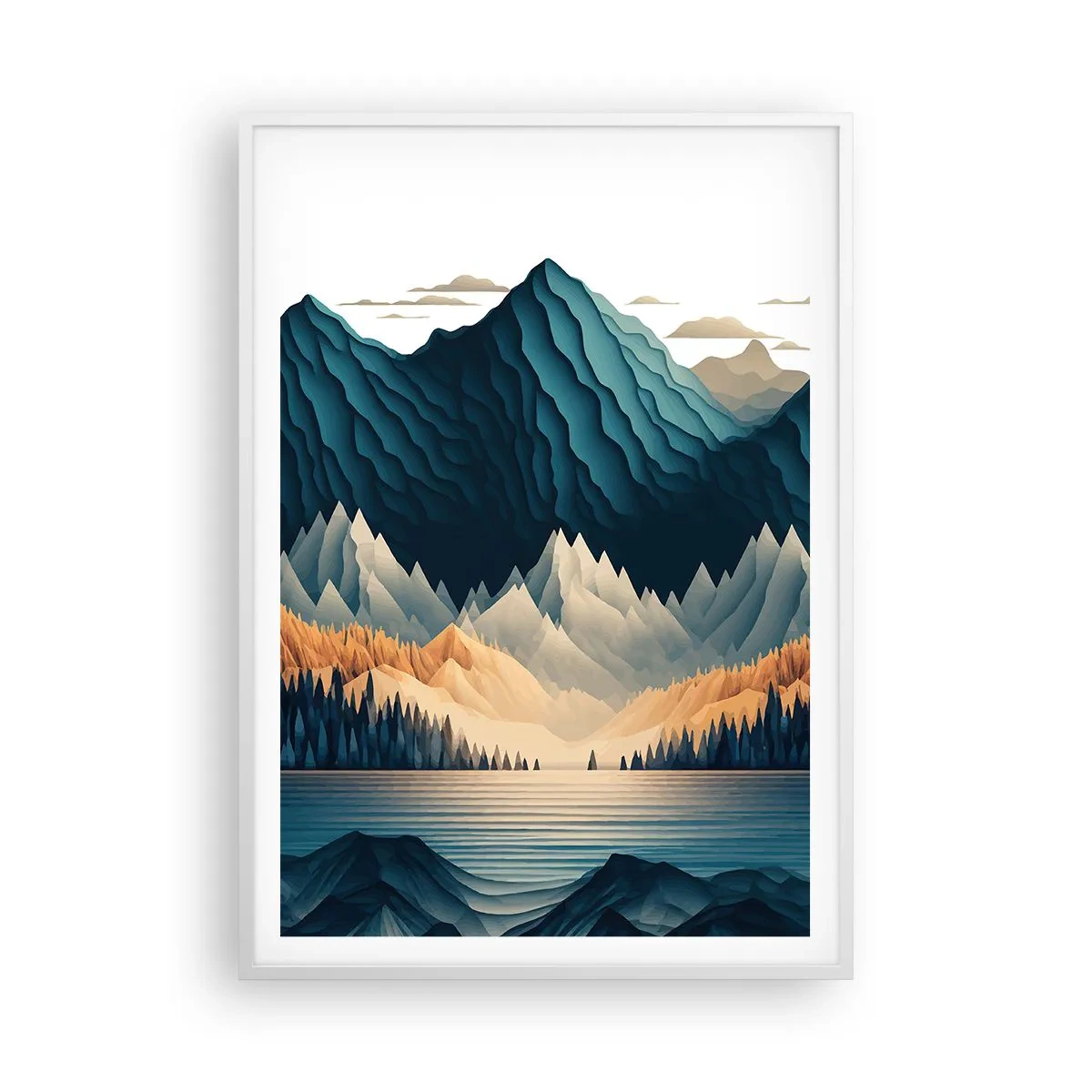Poster in white frmae - Perfect Mountain Landscape - 70x100 cm